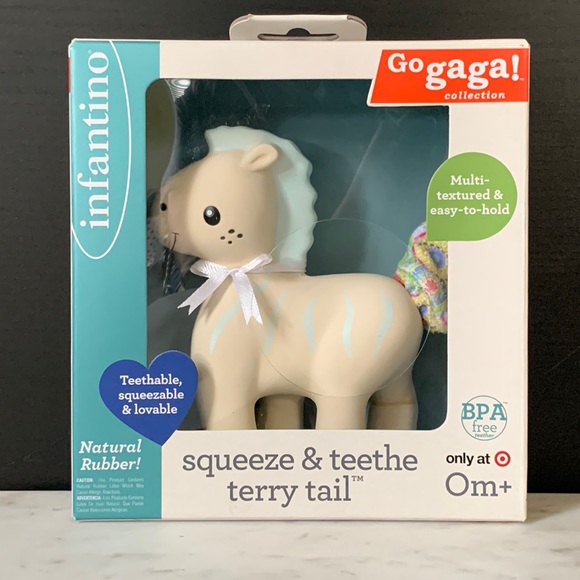 Infantino Go Gaga Squeeze & Teethe Terry Tail - Picture 2 of 8